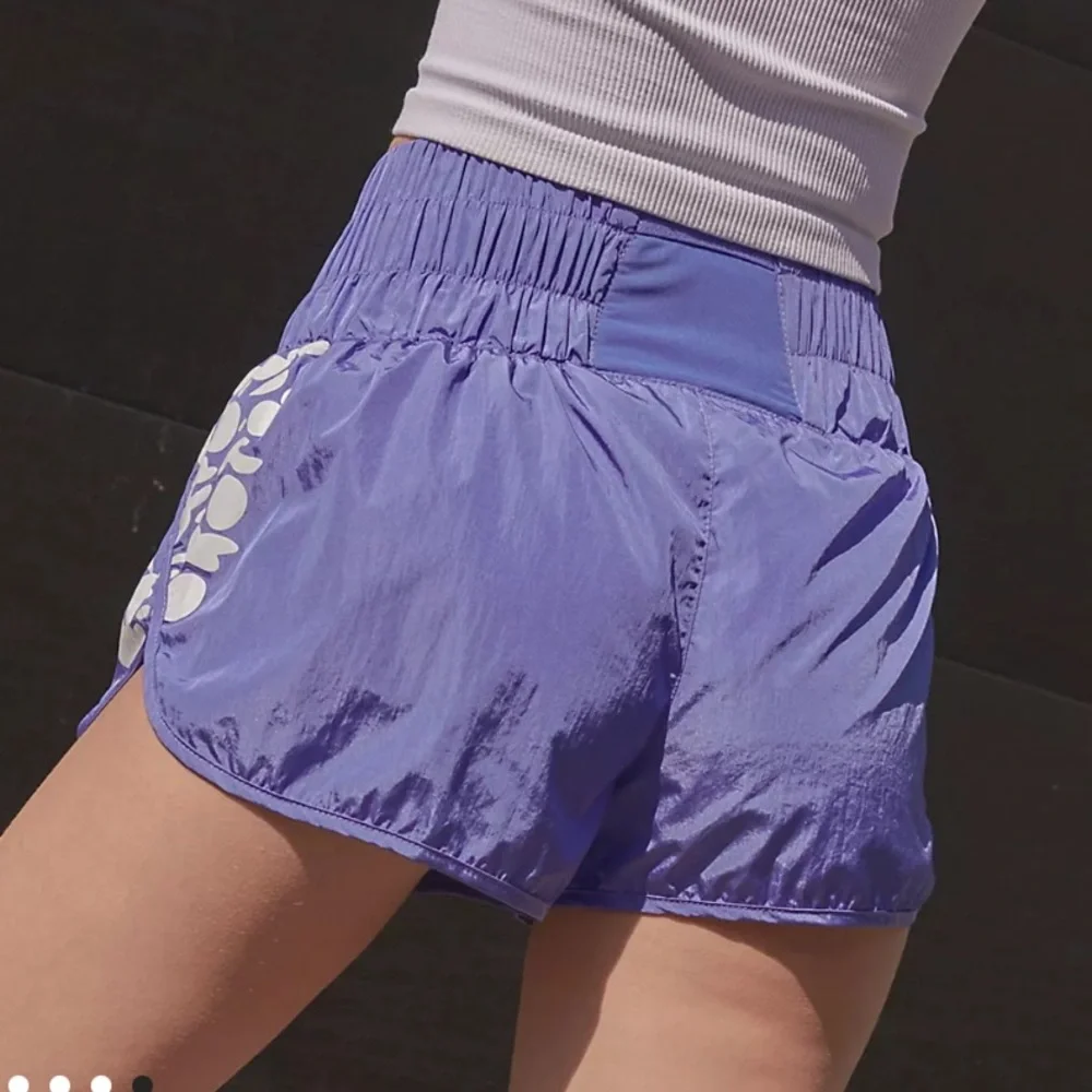 Free People Movement The Way Home Logo Shorts Athletic Hague Blue